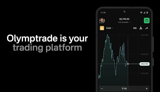 Olymptrade mobile app showing trading interface