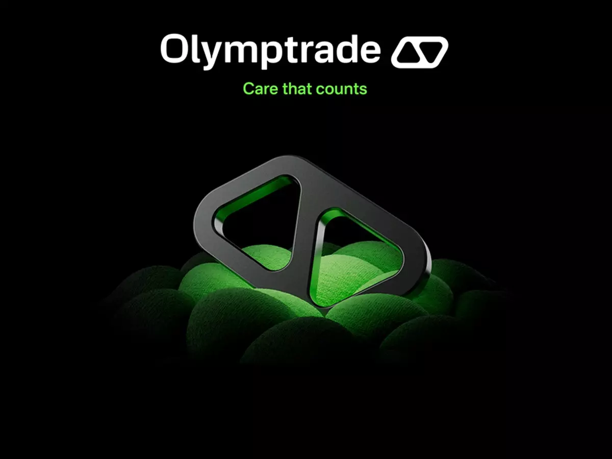 Olymptrade brand visual with logo and tagline 'Care that counts'